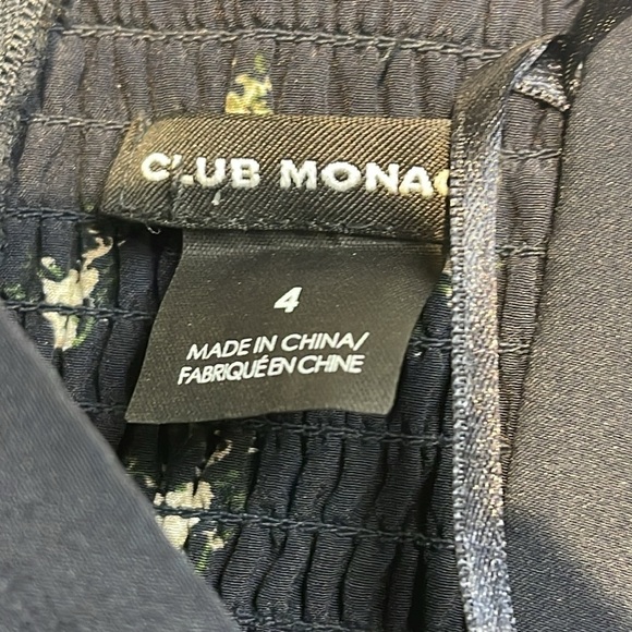 Club Monaco Harper navy blue floral silk strapless dress size 4 - Picture 6 of 10